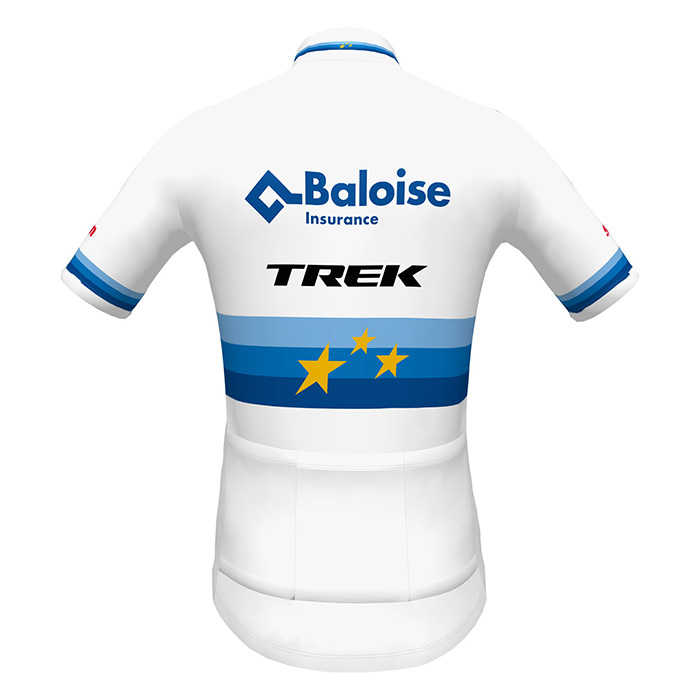 2022 Cycling Jersey European Champion Trek White Red Short Sleeve and Bib Short